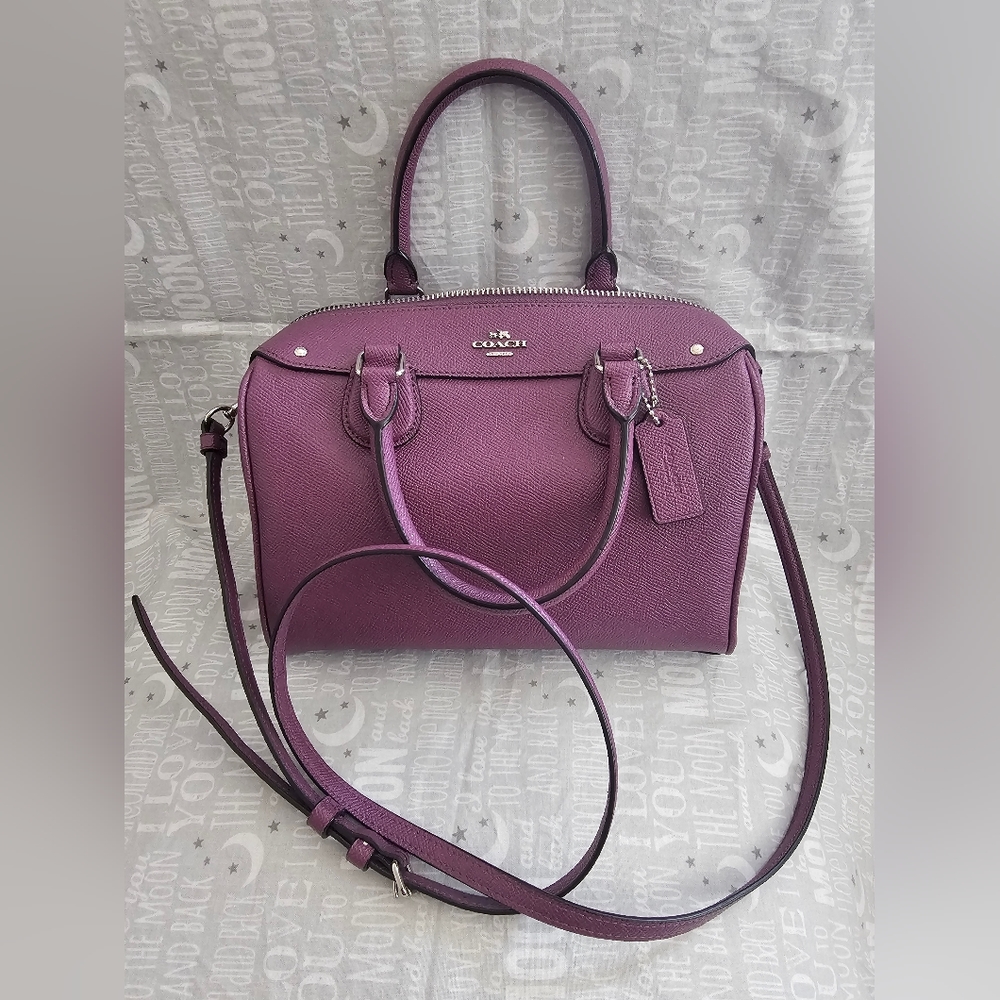 Purple Coach Rowan Satchel bag